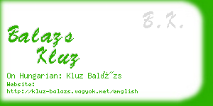 balazs kluz business card